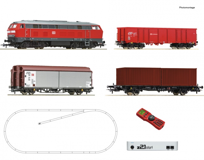 z21 start Digital starter set: Diesel locomotive BR 218 with freight train, DB-AG<br /><a href='images/pictures/Roco/Roco-51312.jpg' target='_blank'>Full size image</a>